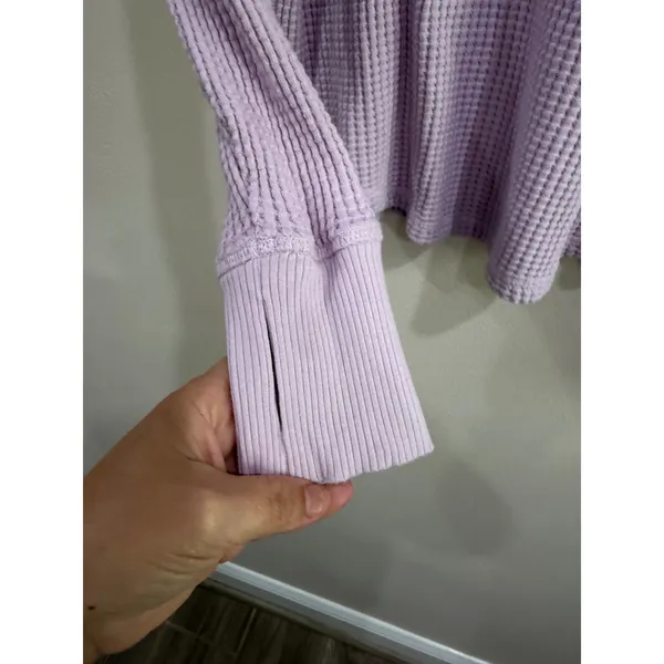 OFFLINE by Aerie Waffle‎ Knit Long Sleeve Top Lavender Purple Thumbhole Small - Image 7