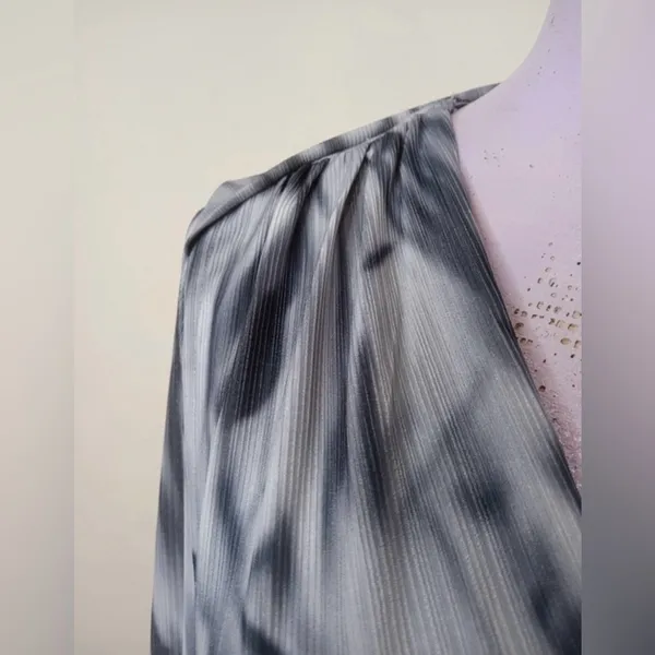 Anthropologie‎ Azel Hazel Black & Gray Abstract Print Long Sleeve Dress - Size M - Image 6