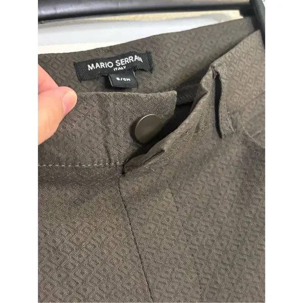 Mario Serrani Olive Textured Skinny Pants Size Small - Image 4