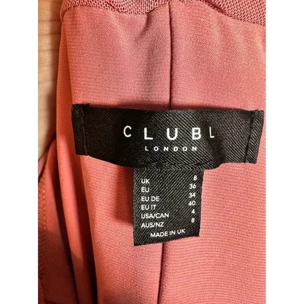 Club L London Dusty Rose Ruched Sleeve Cowl Neck Maxi Dress‎ Sz 4 Formal Gown - Image 4