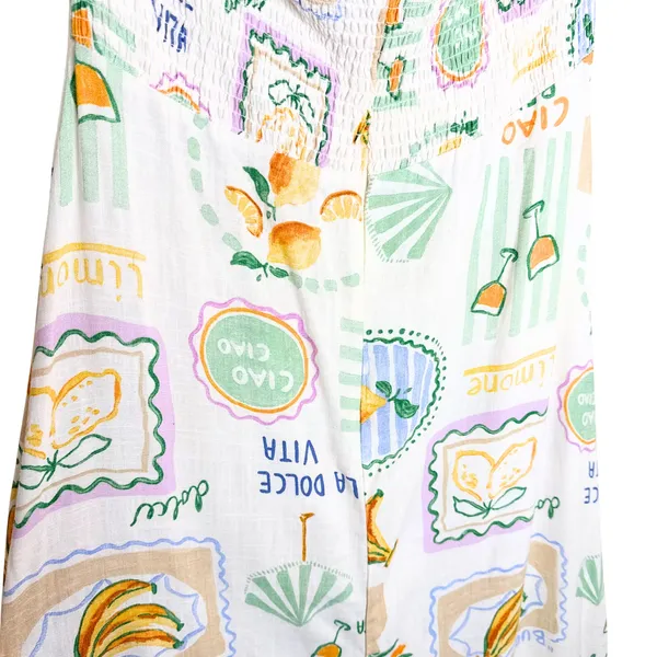 Paper Heart Strapless Fruit Print Maxi Dress Size XL Resort Vacation Linen Boho - Image 10