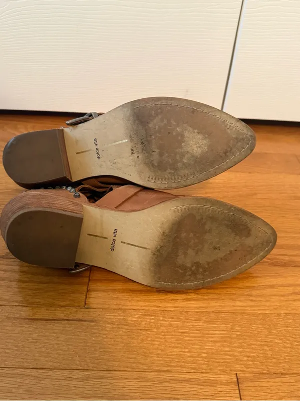 Dolce Vita Spur Leather Booties Tan Size 8 - Image 7