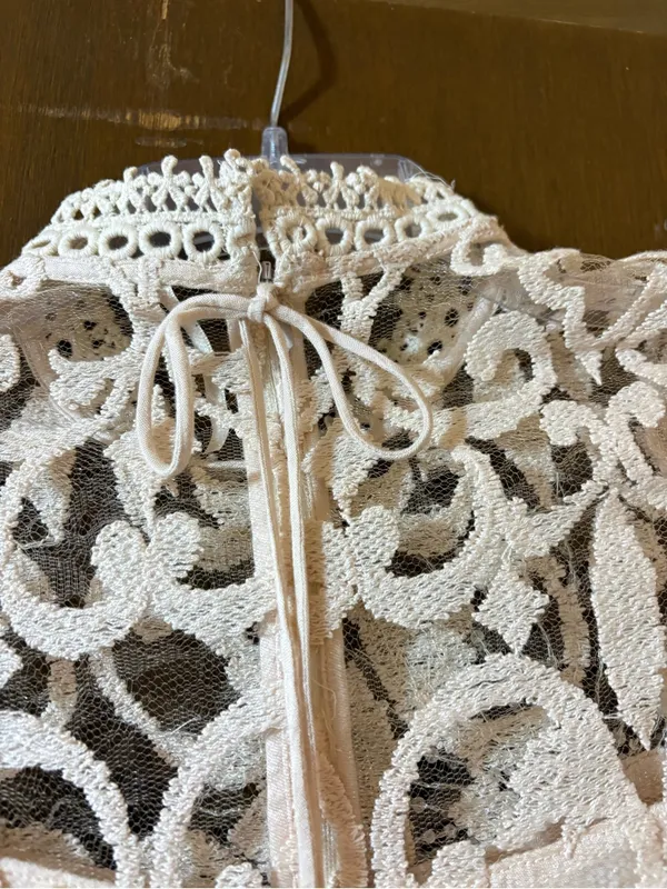 Free People North Star Sequin Lace Mini Dress in Ivory - Image 7
