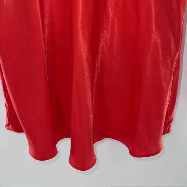 Zara Women’s Bright Orange Chemise Silky Satin Summer Slip Dress-Size L - Image 6