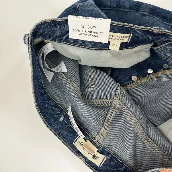 Madewell Petite Low Slung Baggy Crop Jean Croswell Wash Blue Relaxed US 30 P NWT - Image 9