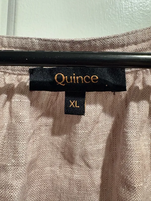 Quince European Linen Peasant Top pink chambray sz XL Cottagecore - Image 5