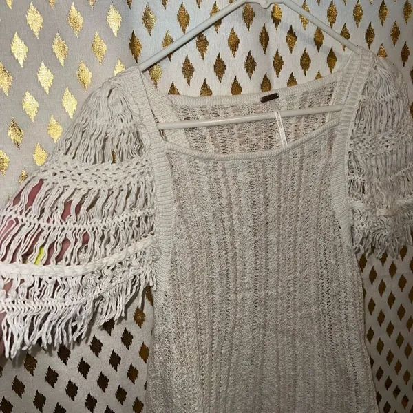 Free People Blackbird Macrame top Ivory comb size XS - Image 5