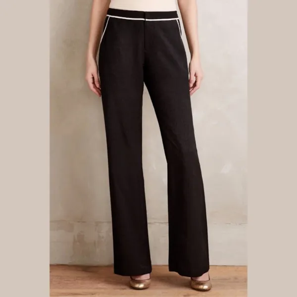 Anthropologie Harlyn Black Kaarin Piped Dress Trousers - Image 2