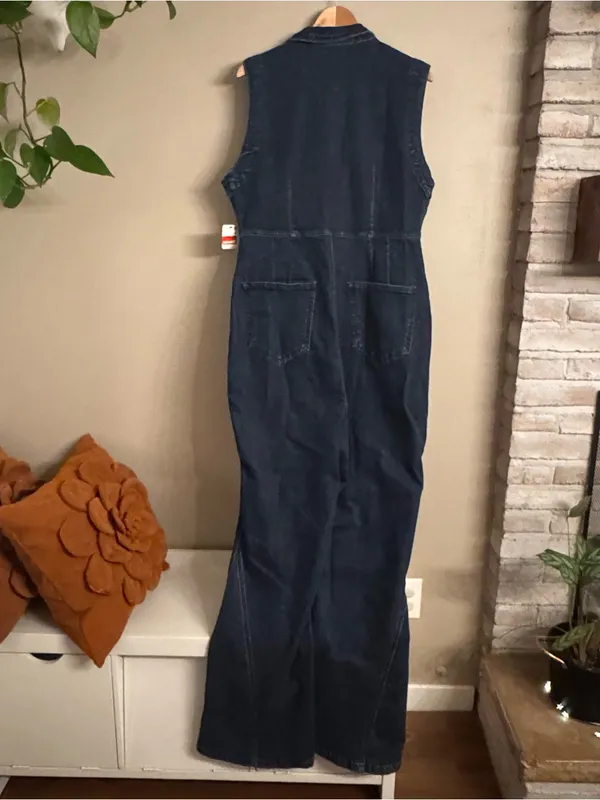 We The Free FREE PEOPLE CRVY Ring The Alarm Denim Jumpsuit‎ - Image 4