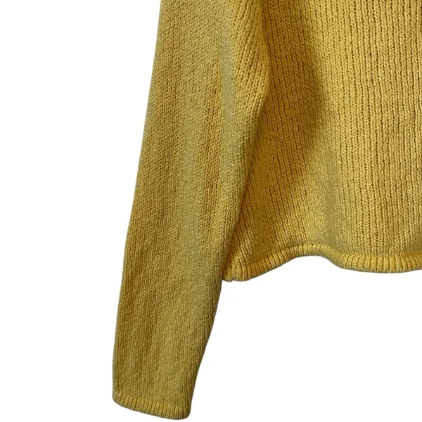 Billabong Womens Henley Sweater Butter Yellow Slouchy Knit Beachy Coastal Large - Image 5