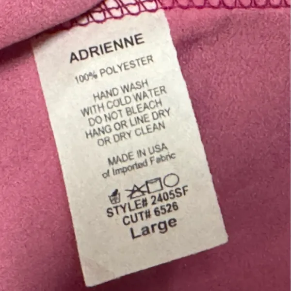 ADRIENNE Fuchsia Two Tone V neckline Racerback Shimmery Loose Fit Blouse Size L - Image 5