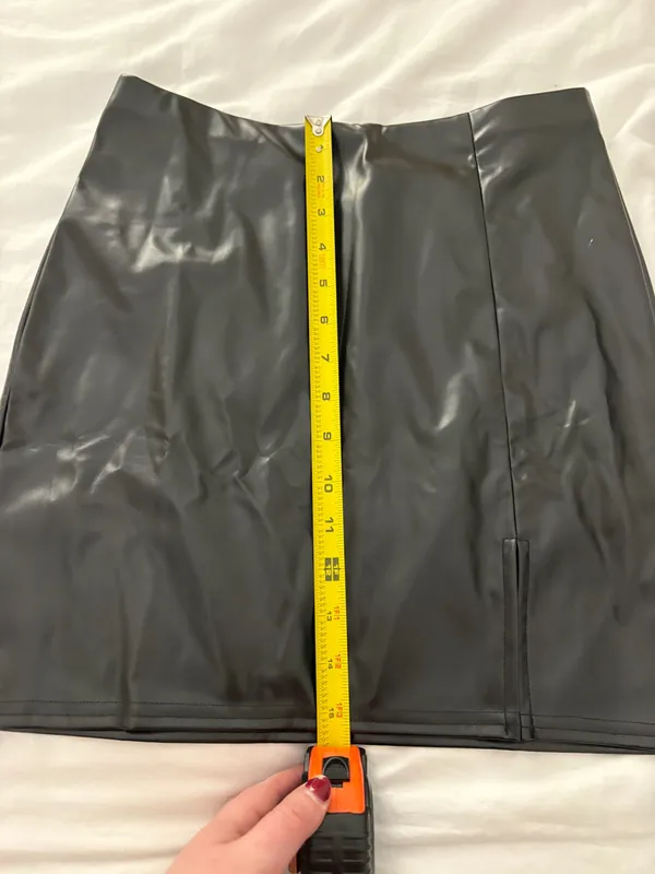 Amazon Faux Leather Bodycon Mini Skirt - Image 4