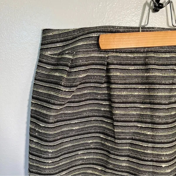 Mossimo Women's Size 12 A-Line Tweed Skirt Black Lime Green Metallic Lined Zip - Image 2