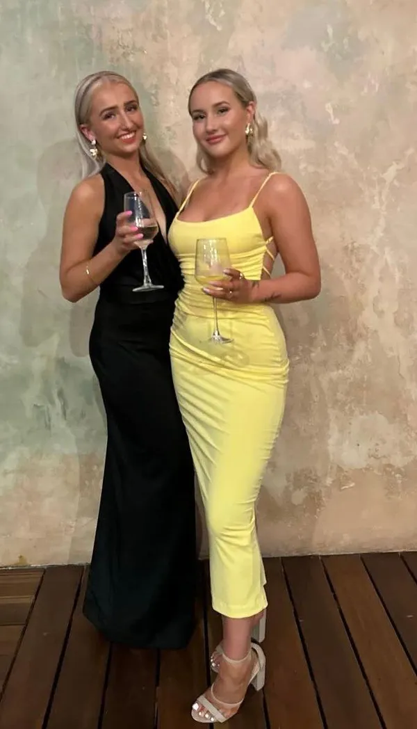 ZARA dress maxi bodycon fitted Yellow Sleeveless open back wedding party - Image 4