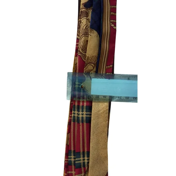 Womens 100% Silk Skinny Scarf Multicolor Baroque Plaid Neck Hair Tie 24x2in Boho - Image 4