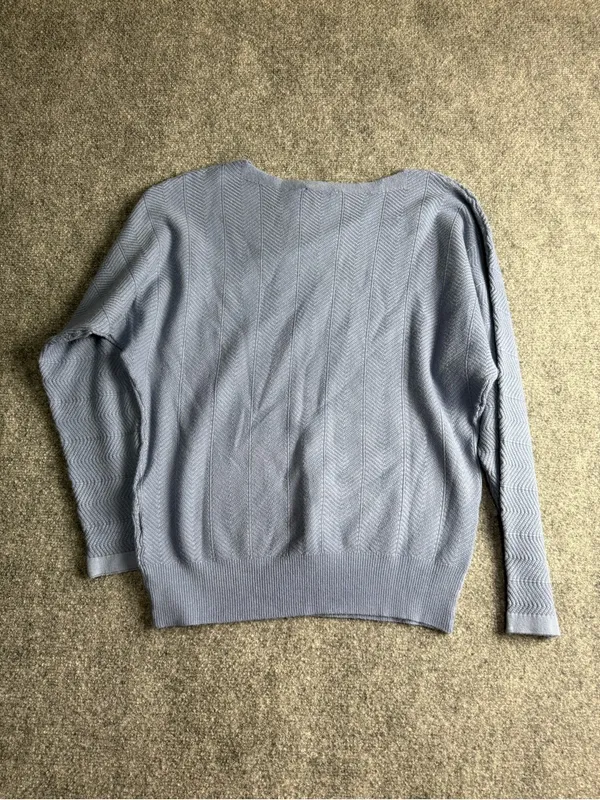 Allie Rose Woman’s Medium Light Blue Textured Knit Sweater Top NWT - Image 7