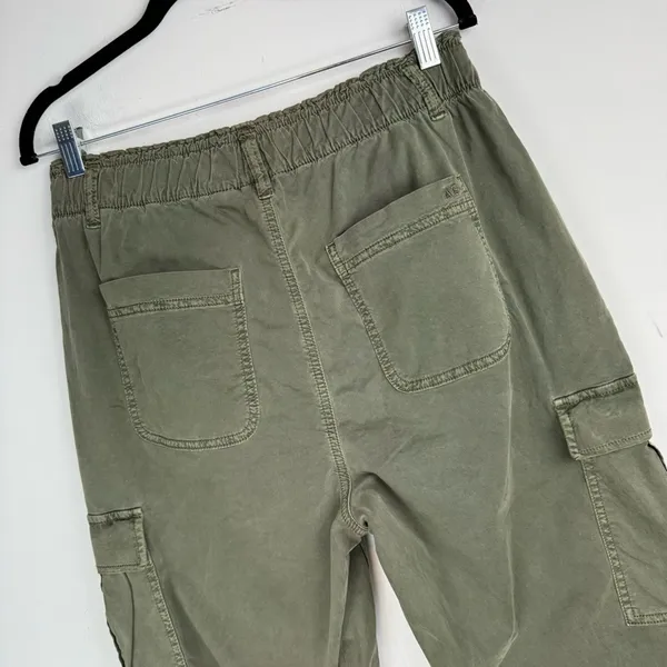 American Eagle Cargo Relaxed Mom Jogger Sz 10 Olive Army Green Cotton Blend - Image 14