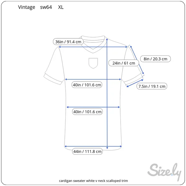 cardigan sweater white v neck scalloped trim - Image 2
