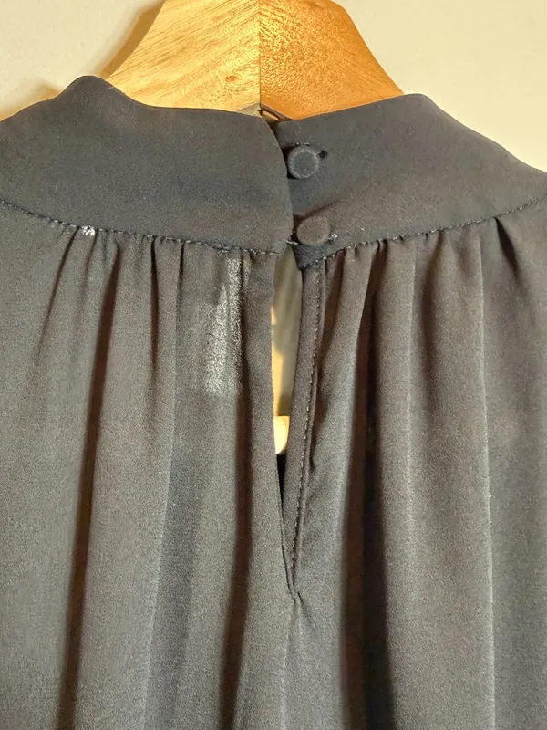 J. Crew Long-Sleeve Shirred Mockneck Top Blouse Women's XL Black Career Preppy - Image 12