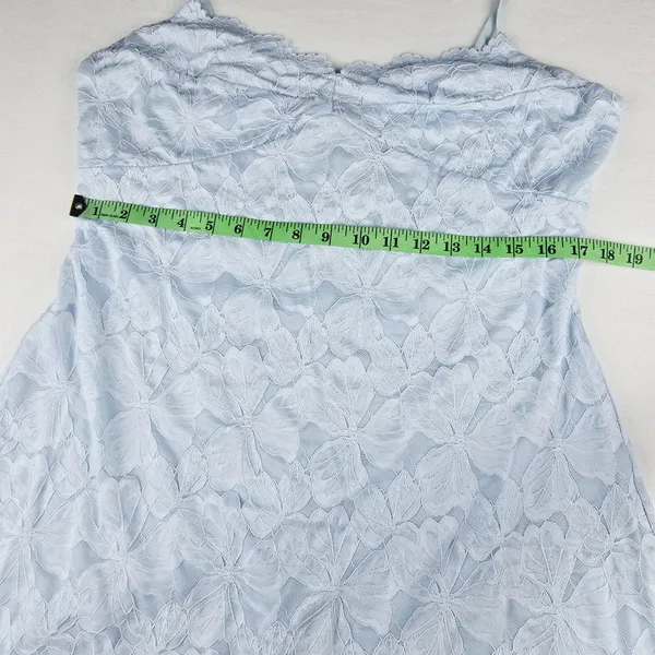 Anthropologie‎ Mare Mare NWT Light Blue Lace Mini Dress XL Sleeveless XL - Image 11