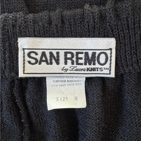 Vintage ‘90s San Remo by Laura Knits Black Knit Sweater Elastic Waist Maxi Skirt - Image 5