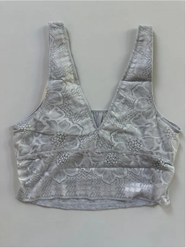 Lot of 3 Size M aerie Best Lace Longline Bralette Top in Heather Grey - Image 2