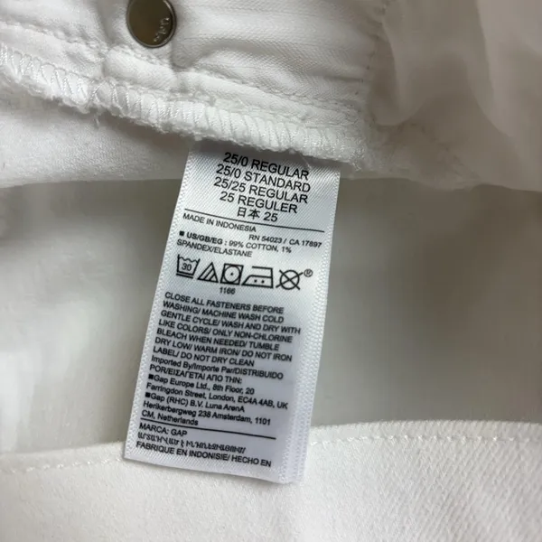 Gap Girlfriend Jeans Womens 25 White Mid Rise Relaxed Ankle Stretch Denim Casual - Image 9