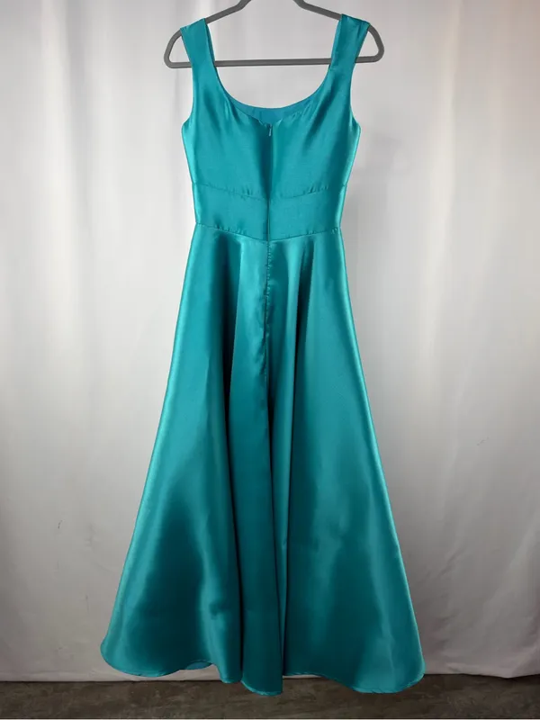 Madison James 22-722M Modest Prom Dress Gown in Peacock‎ Teal Size 4 - Image 3