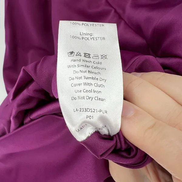 Lavish Alice Mya Midi‎ Dress Size 14 Off Shoulder Cocktail Satin Ruched Purple - Image 12