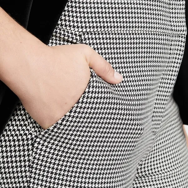 A.L.C.‎ James Pants Houndstooth Cotton Blend Black Cream Size 18 NWT - Image 3