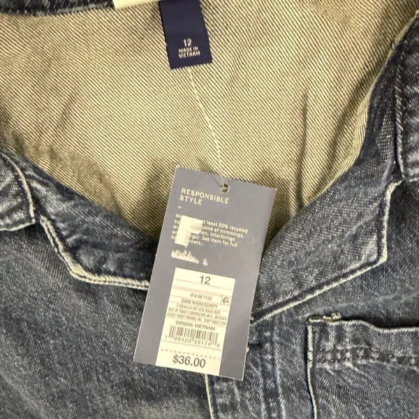 Universal Thread Womens Denim Long Sleeve Romper Dark Wash Blue Size 12 NWT - Image 2