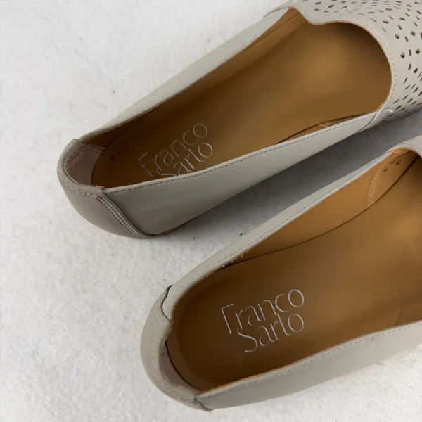 Franco‎ Sarto Factor Loafers Womens 9M Laser Cut Perforated Slip On Gray Taupe - Image 7