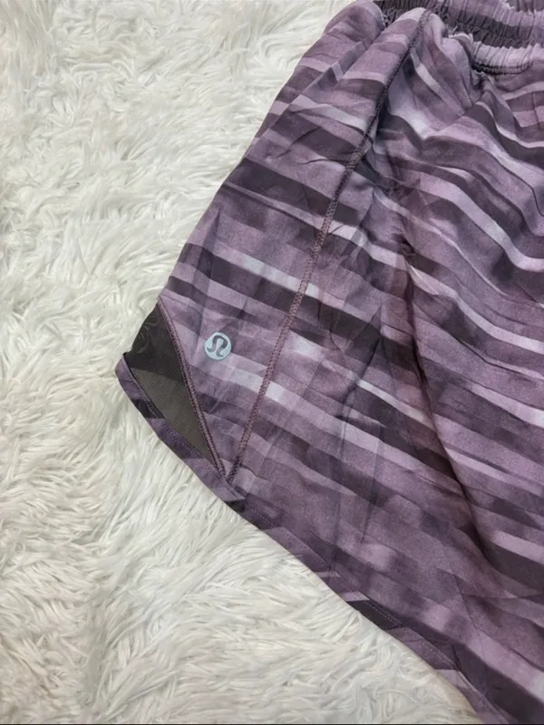 lululemon hotty hot Purple Striped Women's Running Shorts - Image 2