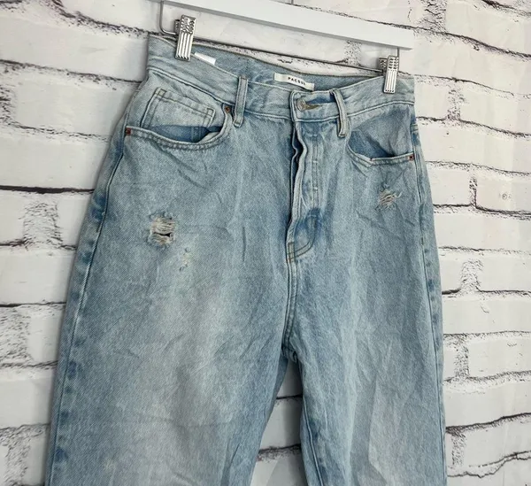 Vintage Y2K PacSun Dad Jeans High Rise Button Fly Light Wash Distressed Size 28 - Image 3