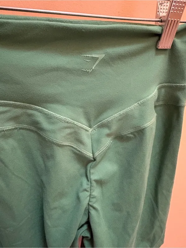 Gymshark x Whitney Simmons Sage Green Twist Front Sports Bra & Biker Shorts Set - Image 9