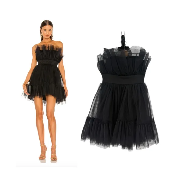 Katie May Ellee Tulle Mini Dress Black Strapless Fit & Flare Party Size‎ Small - Image 2