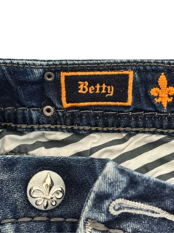 Rock Revival Betty Boot Distressed Embellished Jeans 27 - Image 14