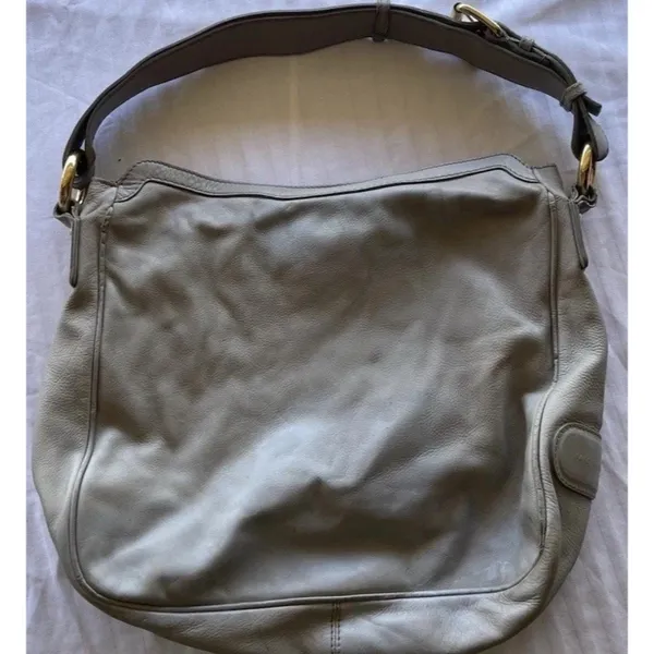 Vintage Marc Jacobs Christy Leather Gray Gold Handbag Iconic Shoulder Bag Purse - Image 4