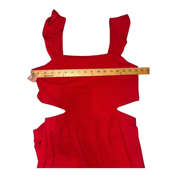 Mm Mm Mm Red Wide Leg Sleeveless Pants Jumpsuit, Womens‎ XL - Image 7