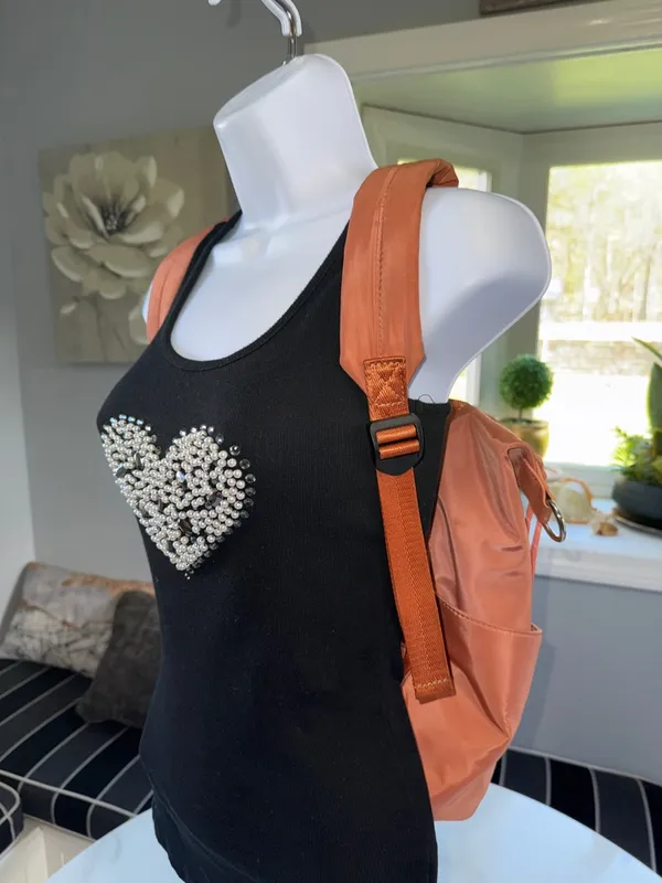 Urban Originals Coral Satin Backpack with Multiple Zips - Image 4