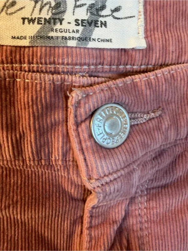 Free People Corduroy Skinny Jeans in Dusty Rose - Image 5