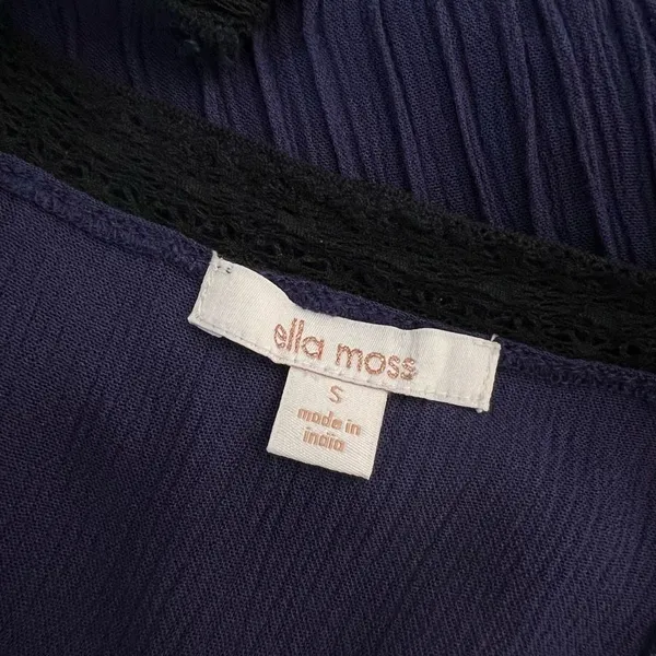 Ella moss purple black lace ankle length maxi dress size small - Image 11