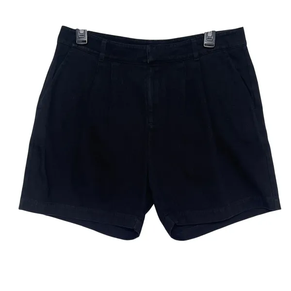 ANINE BING Women’s Woven Pleated Black Trouser Short size large - Image 2