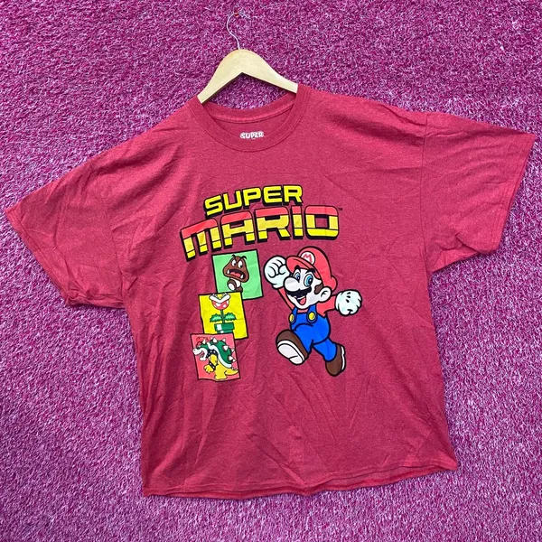 Super Mario Bros Adventure Video Game Red T-Shirt 2XL - Image 3