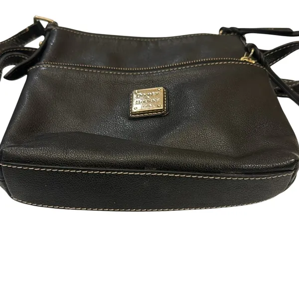 Vintage Black Dooney and Bourke 1975 Pebble Leather Crossbody - Image 10