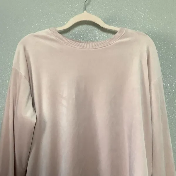 Banana Republic Pink Soft Velour Slouchy Casual Comfy Cozy Long Sleeve XL‎ - Image 2