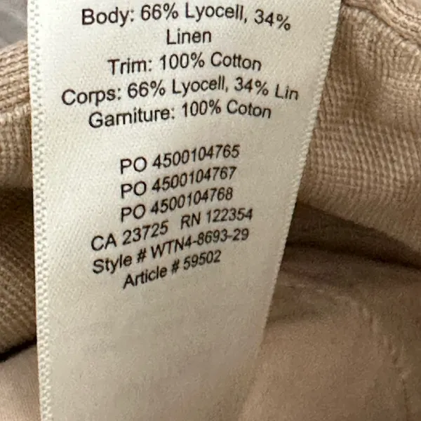Aritzia Wilfred Brax Jumpsuit Beige Size 8 Linen Blend Wide Legs Wrap Front Tie Waist - Image 11