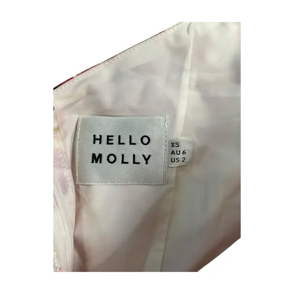 Hello Molly Sweetest Kind Mini Dress Womens X Small Pink Floral Puff Sleeve - Image 3