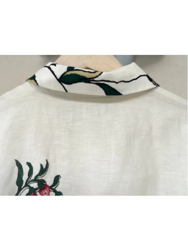Tuckernuck Belle Bouquet Cotton Linen Therese Puff Sleeve Dress S Belted Garden - Image 9