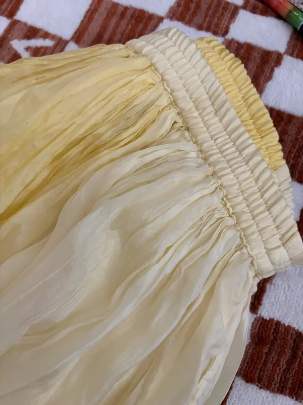Silk Ombré Yellow Maxi Skirt Size M - Image 7